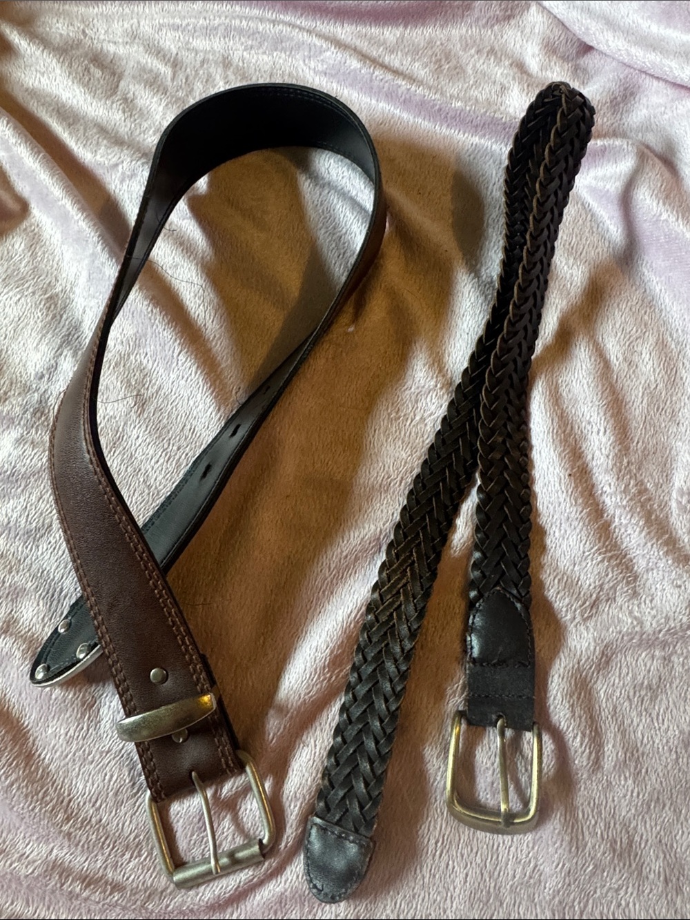 Boys Brown Leather Belt - Classic Braided and Smooth Styles